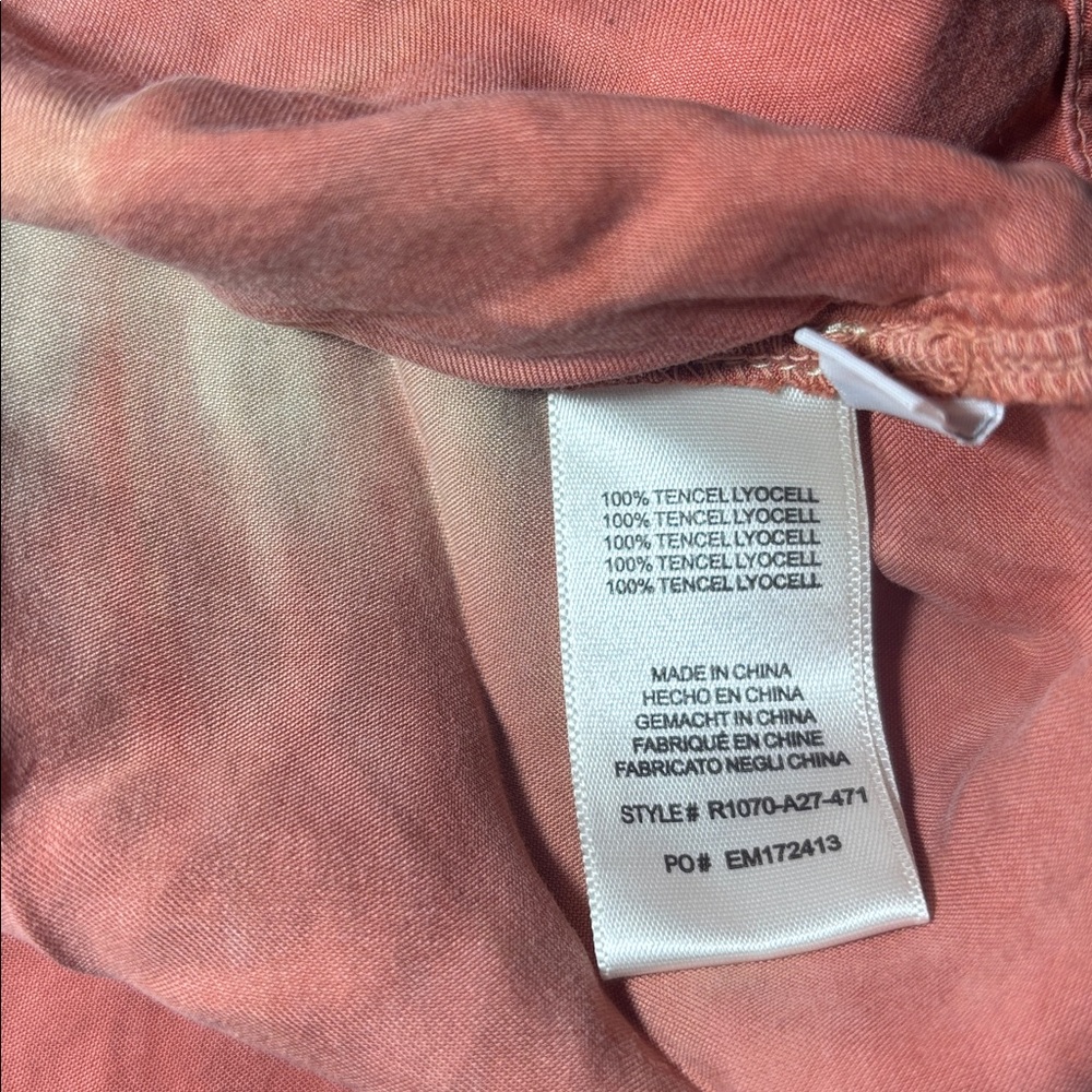 Cloth & Stone for Anthropologie brown/coral dip dye loose fit long sleeve blouse - Picture 12 of 14